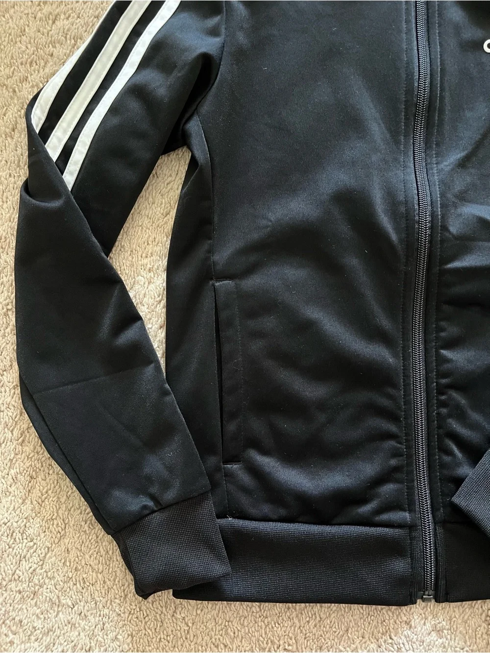 Adidas Kids Essentials 3-Stripe Track Jacket Black White Size XS